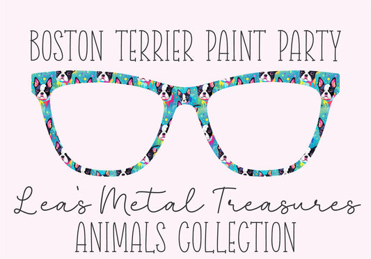 BOSTON TERRIER PAINT PARTY Eyewear Frame Toppers COMES WITH MAGNETS