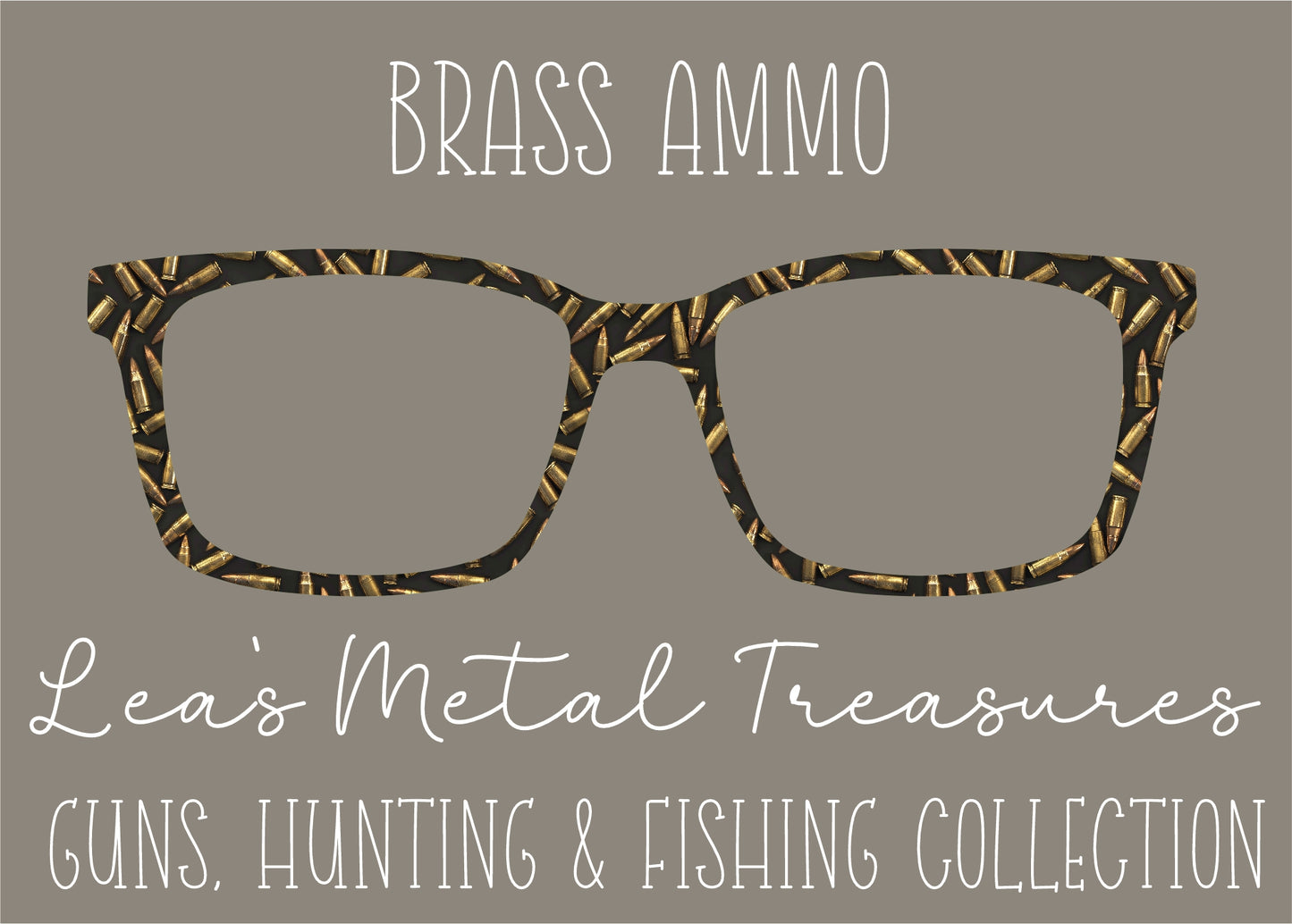 Brass Ammo Printed Magnetic Eyeglasses Topper