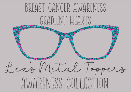 BREAST CANCER AWARENESS GRADIENT HEARTS Eyewear Frame Toppers COMES WITH MAGNETS