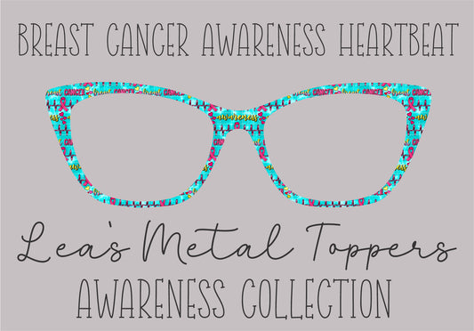 BREAST CANCER AWARENESS HEARTBEAT Eyewear Frame Toppers COMES WITH MAGNETS