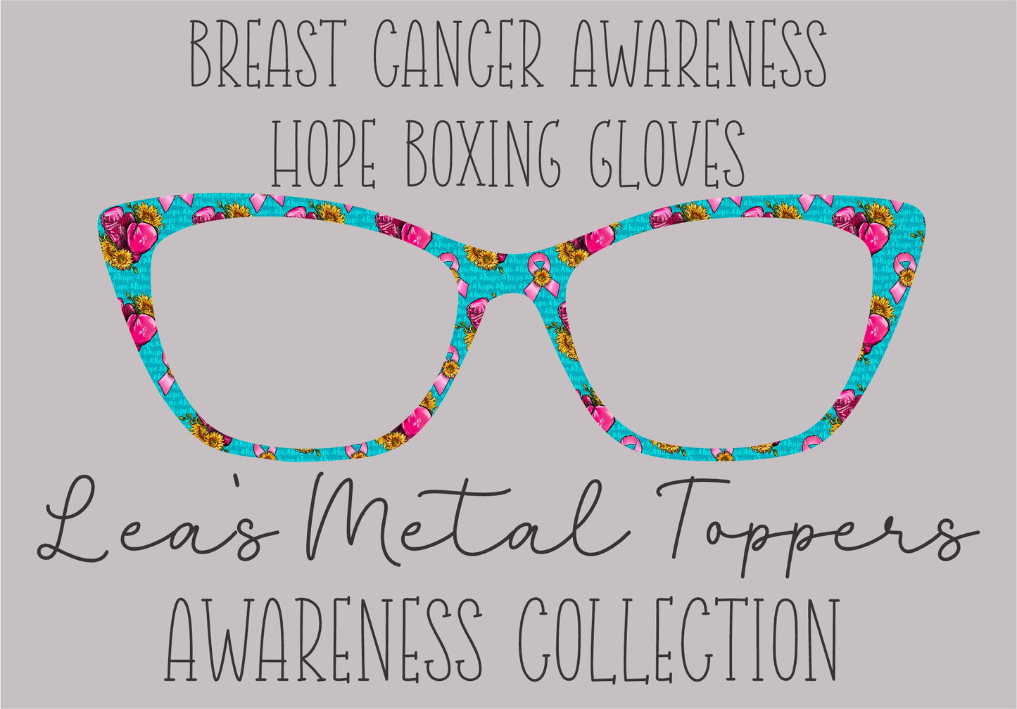 BREAST CANCER AWARENESS HOPE BOXING GLOVES Eyewear Frame Toppers COMES WITH MAGNETS