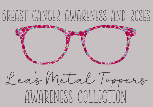 BREAST CANCER AWARENESS AND ROSES FLAG Eyewear Frame Toppers COMES WITH MAGNETS