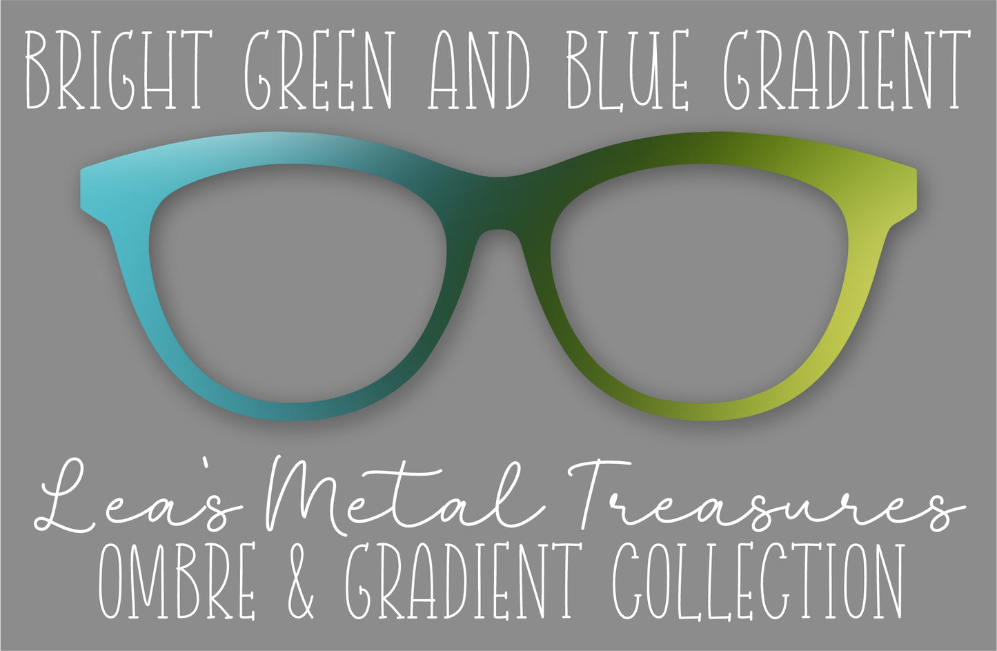 Bright Green and Blue Gradient Eyewear Frame Toppers