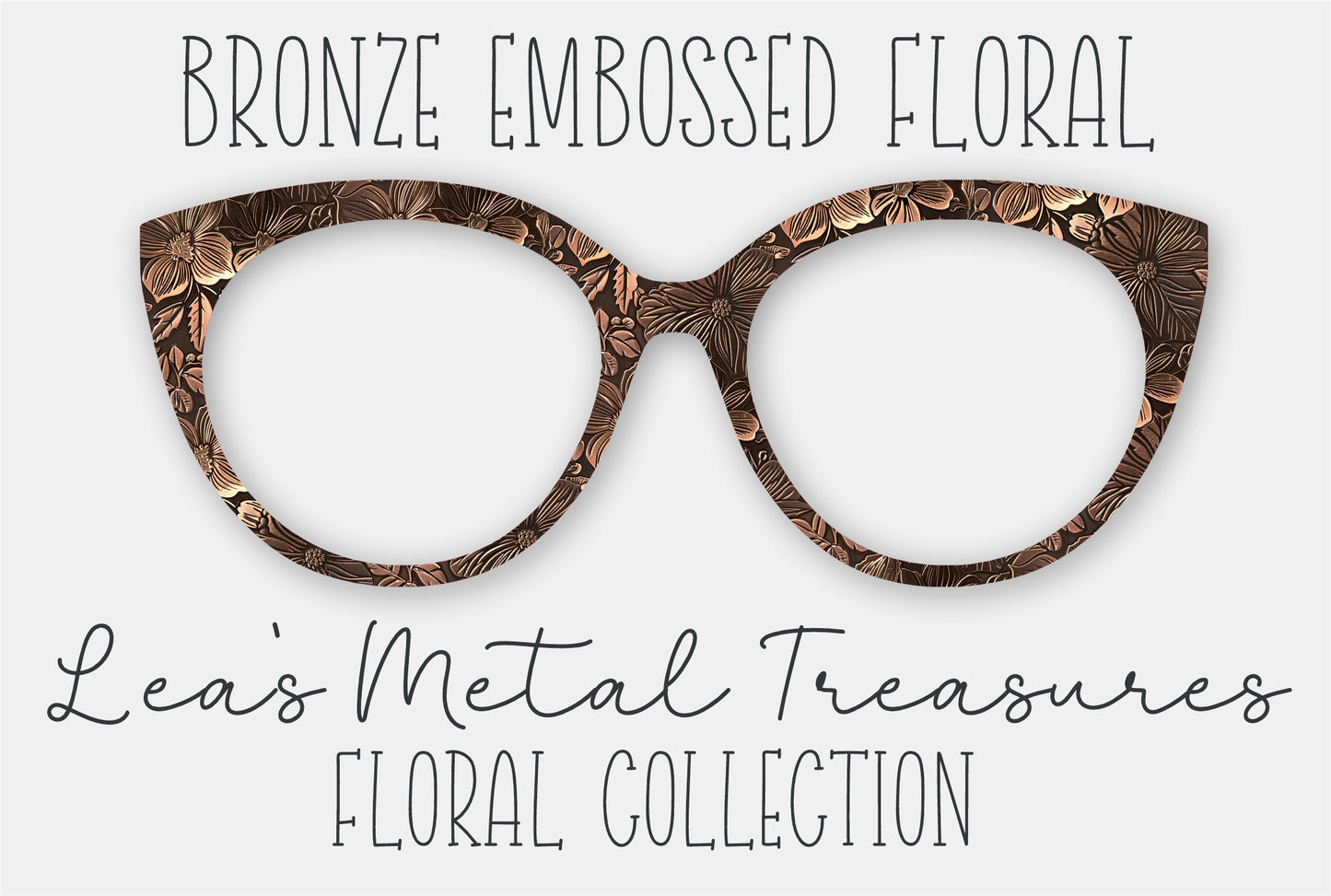 Bronze Embossed Floral Eyewear Frame Toppers