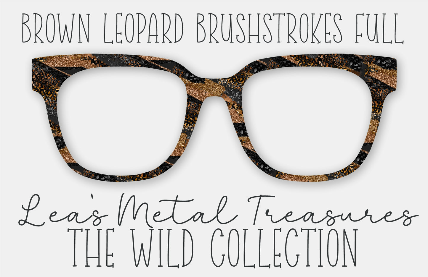 Brown Leopard Brushstrokes Full Eyewear Frame Toppers