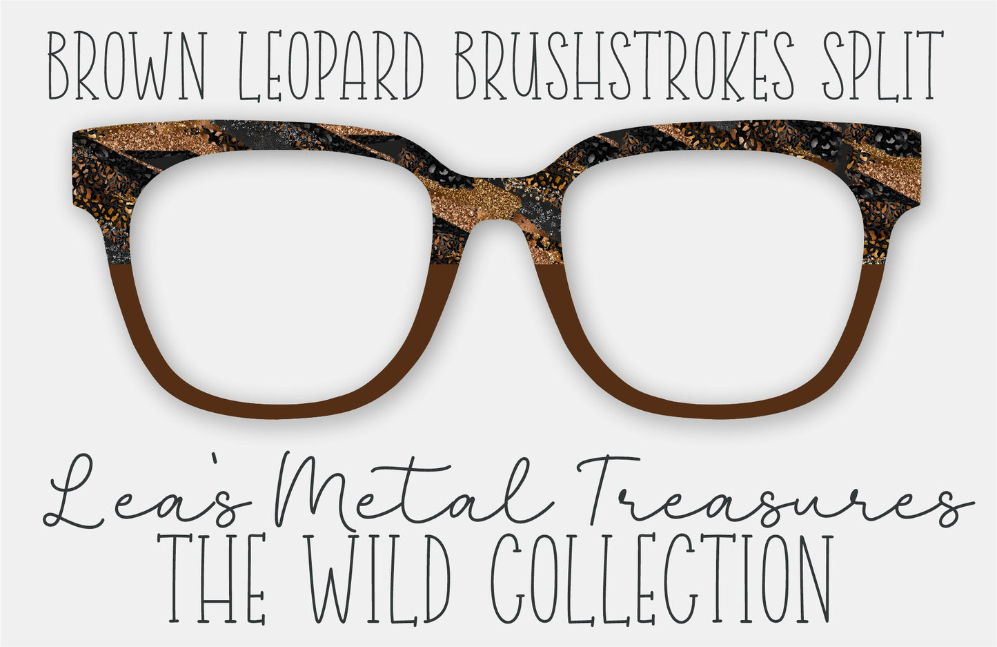 Brown Leopard Brushstrokes Split Eyewear Frame Toppers
