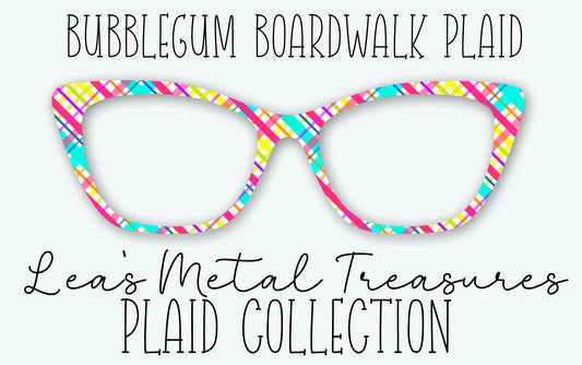 BUBBLEGUM BOARDWALK PLAID Eyewear Frame Toppers • MARCH 2026 TOPPER OF THE MONTH