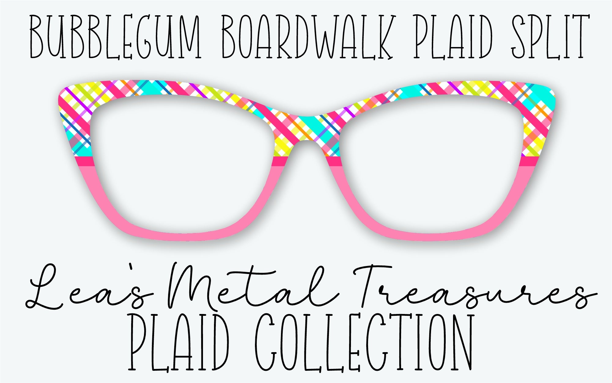 BUBBLEGUM BOARDWALK PLAID SPLIT Eyewear Frame Toppers – Twinkle Twinkle ...