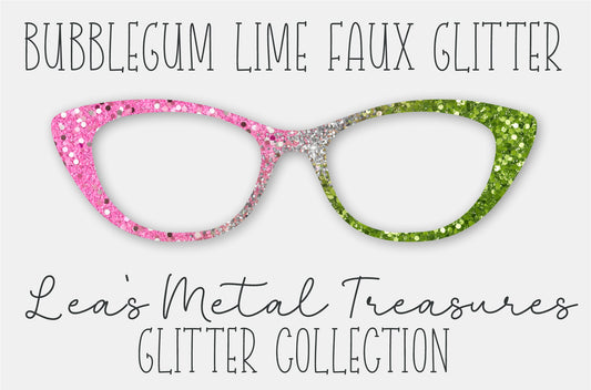 Bubblegum Lime Faux Glitter Eyewear Frame Toppers