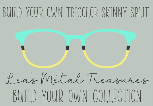 Build Your Own Tricolor Skinny Split Custom Color Selector Printed Magnetic Eyeglasses Topper