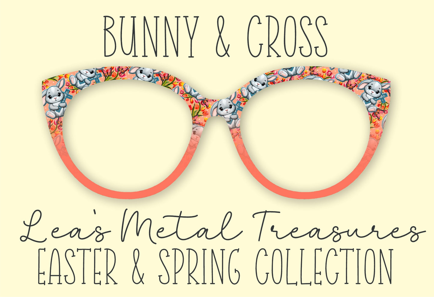 Bunny and Cross • Ready to Ship Easter • Magnetic Eyeglasses Toppers