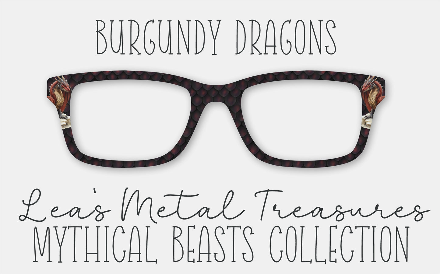Burgundy Dragons Eyewear Frame Toppers