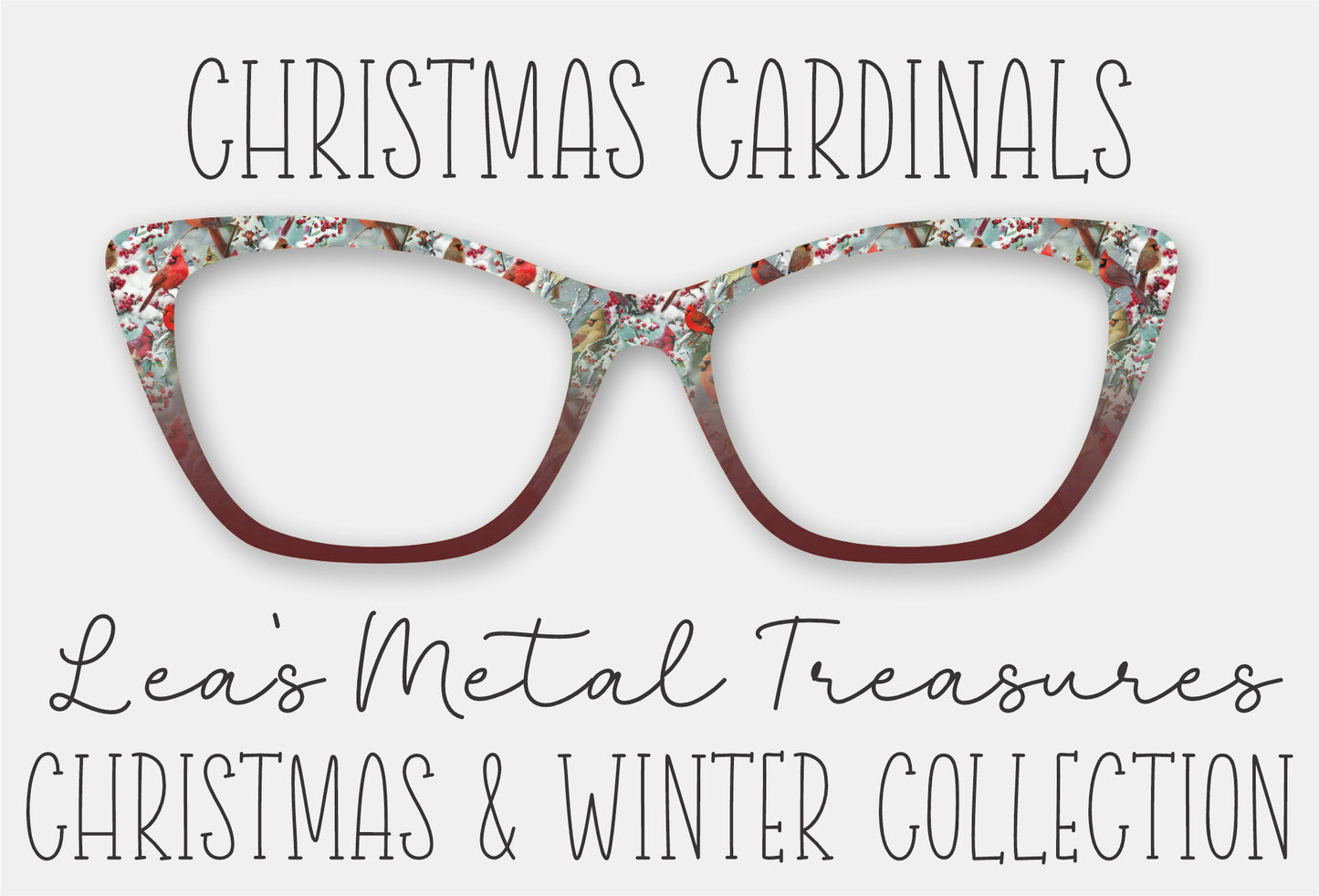 Christmas Cardinals Eyewear Frame Toppers COMES WITH MAGNETS