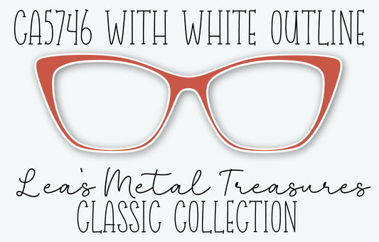 CA5746 with White Outline Eyewear Frame Toppers
