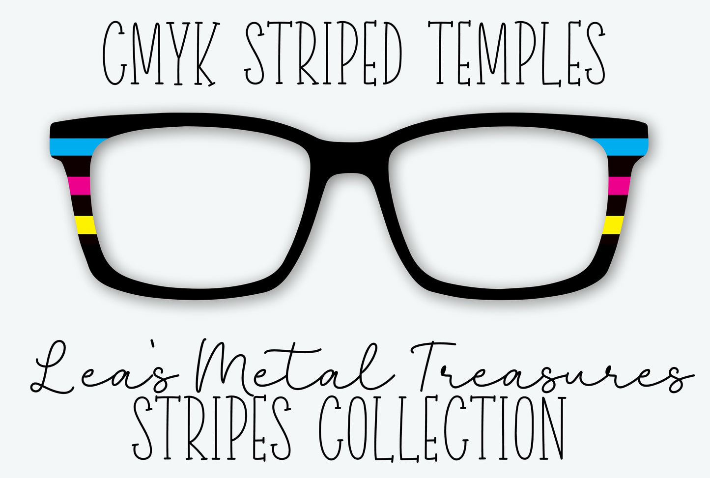 CMYK Striped Temples Eyewear Frame Toppers