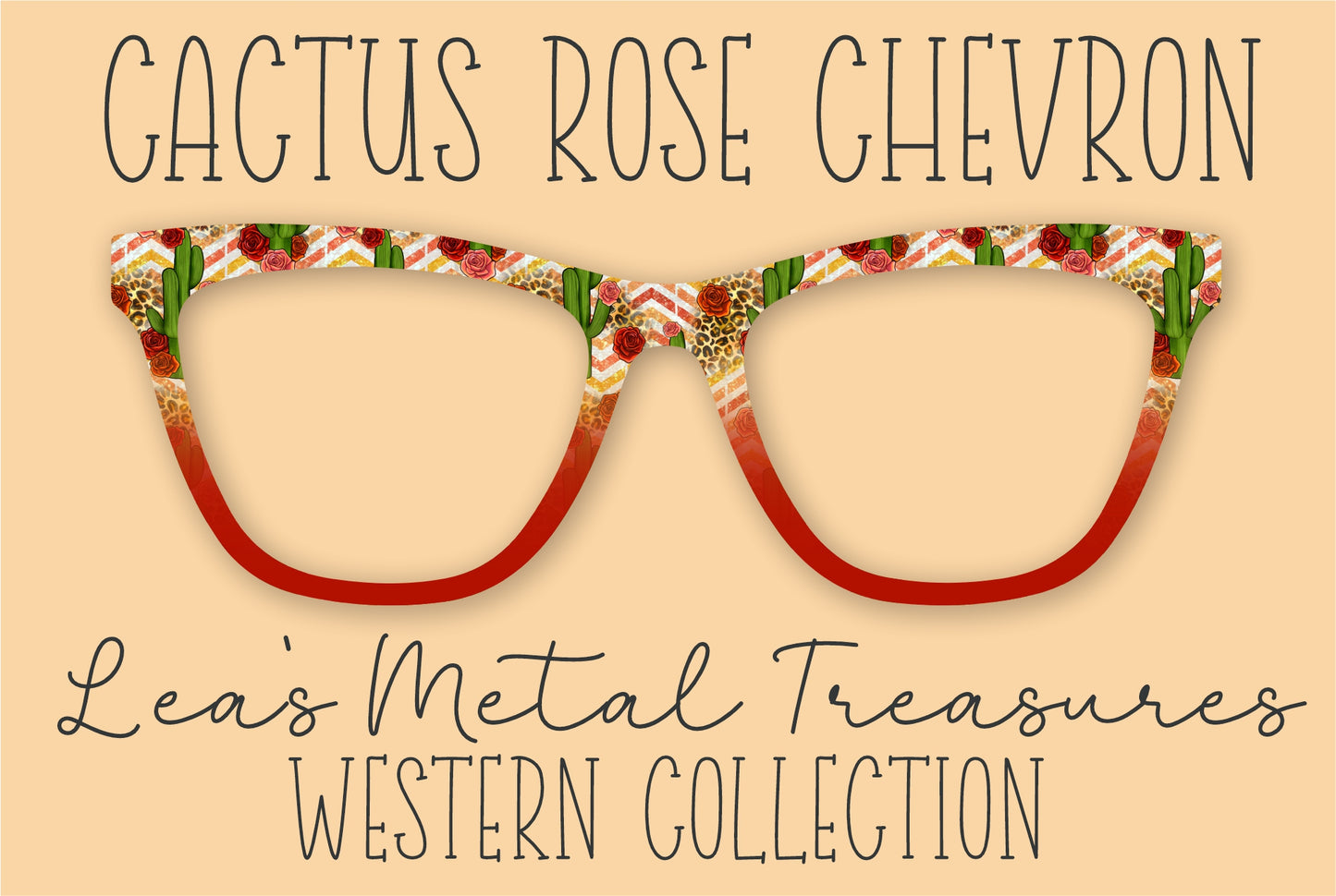 Cactus Rose Chevron Eyewear Frame Toppers COMES WITH MAGNETS