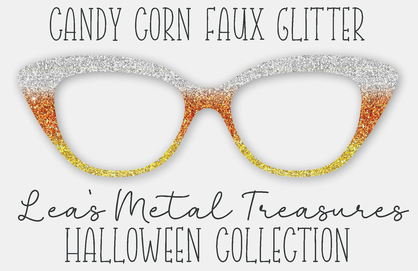Candy Corn Faux Glitter Magnetic Eyewear Frame Toppers - September 25 Topper of the Month