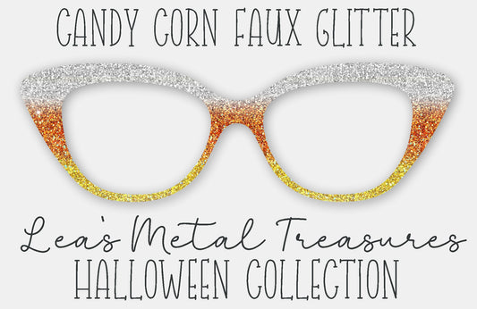 Candy Corn Faux Glitter Magnetic Eyewear Frame Toppers - September 25 Topper of the Month