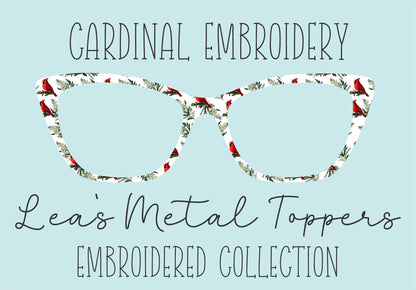 CARDINAL EMBROIDERY Eyewear Frame Toppers COMES WITH MAGNETS