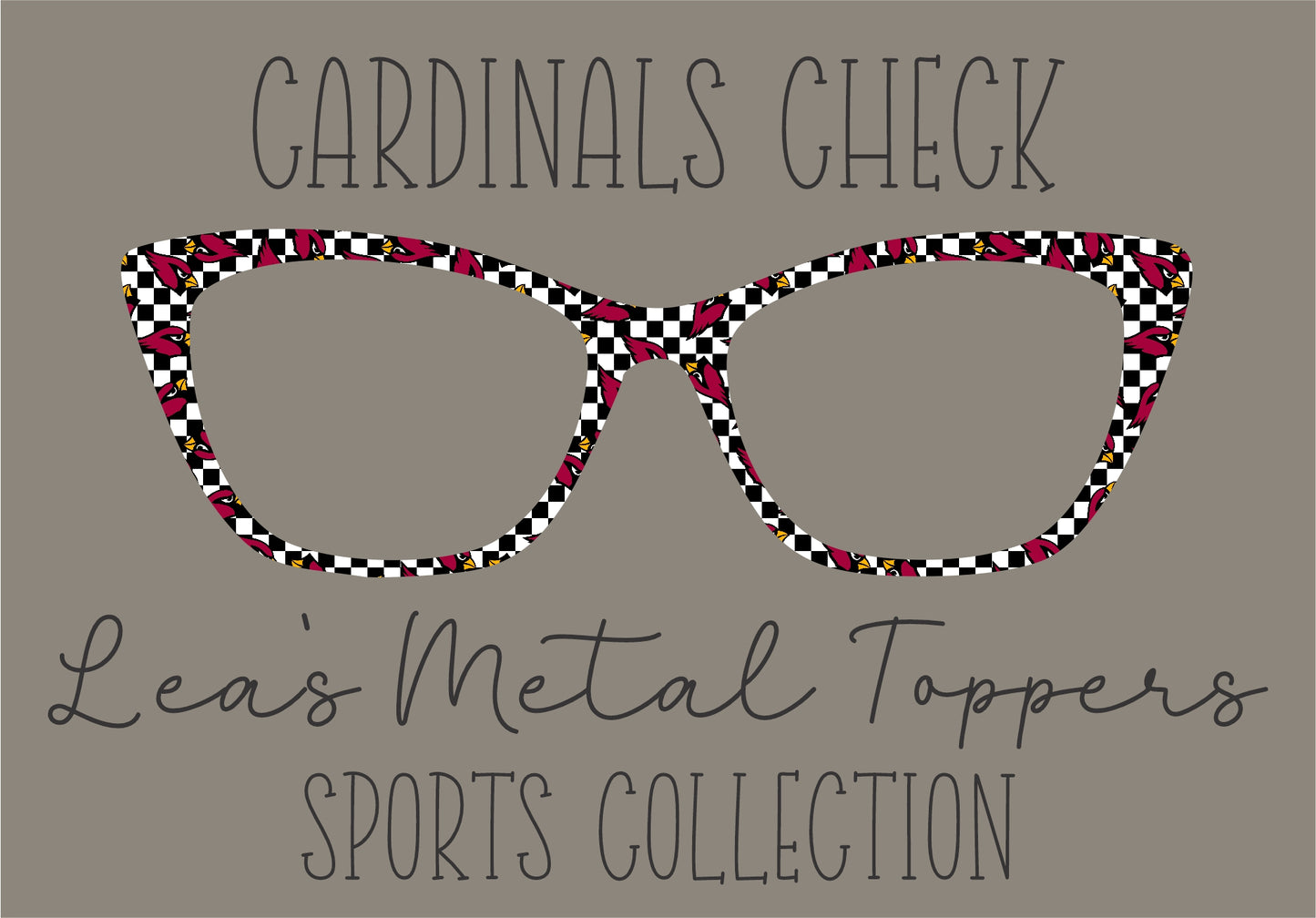 CARDINALS CHECK Eyewear Frame Toppers COMES WITH MAGNETS