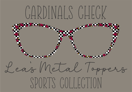 CARDINALS CHECK Eyewear Frame Toppers COMES WITH MAGNETS