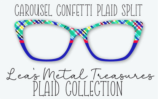 CAROUSEL CONFETTI PLAID SPLIT Eyewear Frame Toppers • MARCH 2026 TOPPER OF THE MONTH