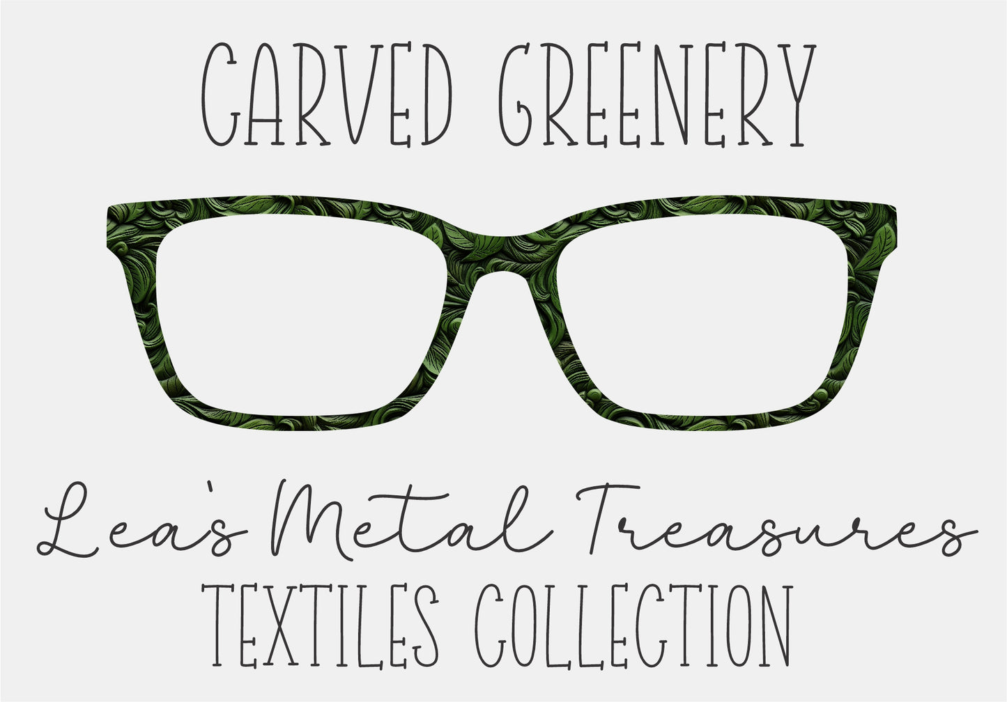 CARVED GREENERY Eyewear Frame Toppers COMES WITH MAGNETS