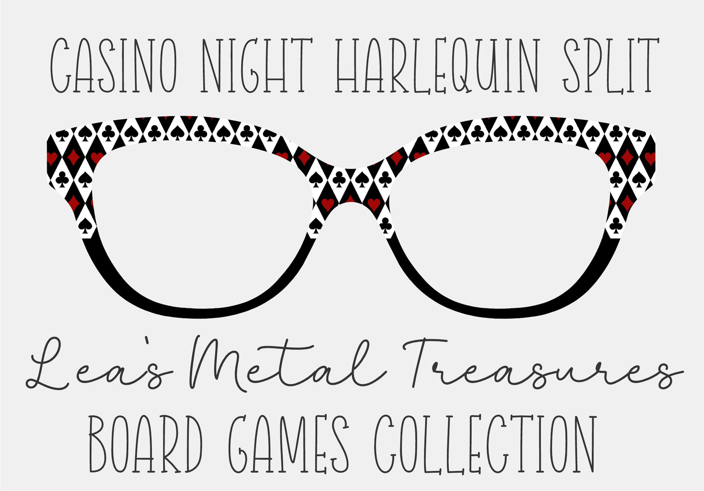 CASINO NIGHT HARLEQUIN Eyewear Frame Toppers COMES WITH MAGNETS