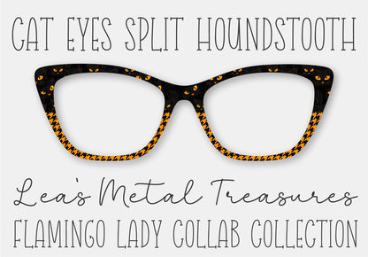 Cat Eyes Split Houndstooth Printed Magnetic Eyeglasses Topper • Flamingo Lady Collab Collection