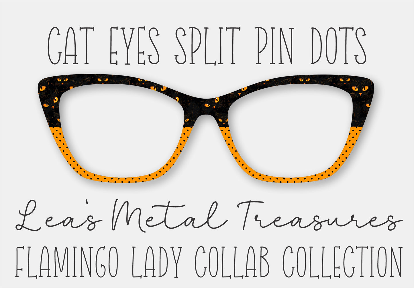 Cat Eyes Split Pin Dots Printed Magnetic Eyeglasses Topper • Flamingo Lady Collab Collection