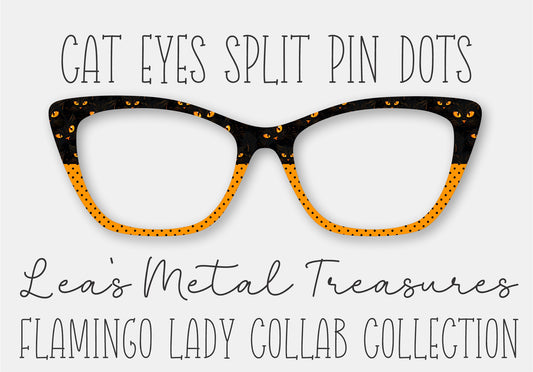 Cat Eyes Split Pin Dots Printed Magnetic Eyeglasses Topper • Flamingo Lady Collab Collection