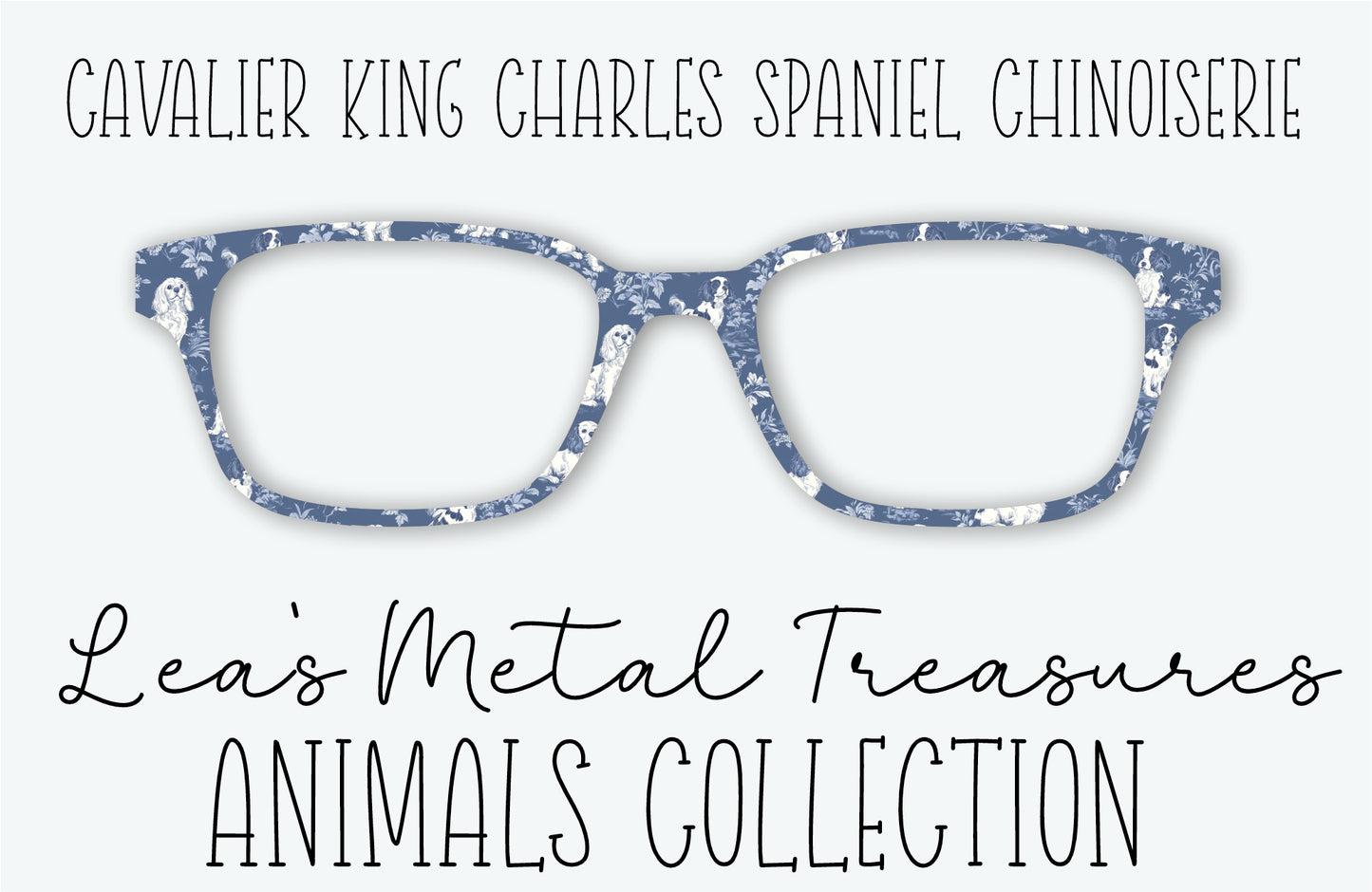 Cavalier King Charles Spaniel Chinoiserie Eyewear Frame Toppers