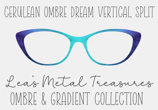 CERULEAN OMBRE DREAM VERTICAL STRIPE Eyewear Frame Toppers COMES WITH MAGNETS