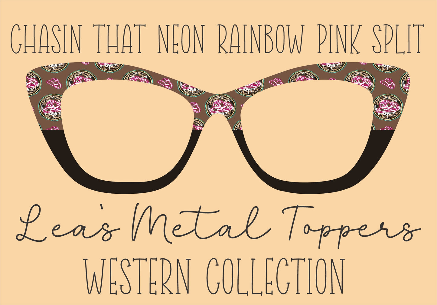 CHASIN THAT NEON RAINBOW PINK SPLIT Eyewear Frame Toppers COMES WITH MAGNETS