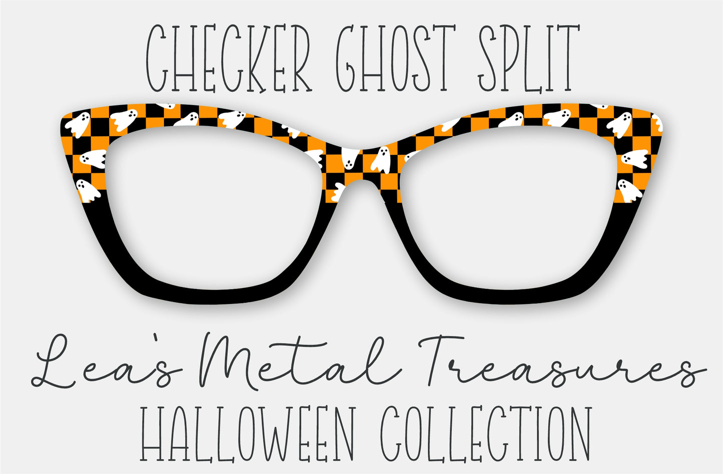 Checker Ghost Split Eyewear Frame Toppers COMES WITH MAGNETS