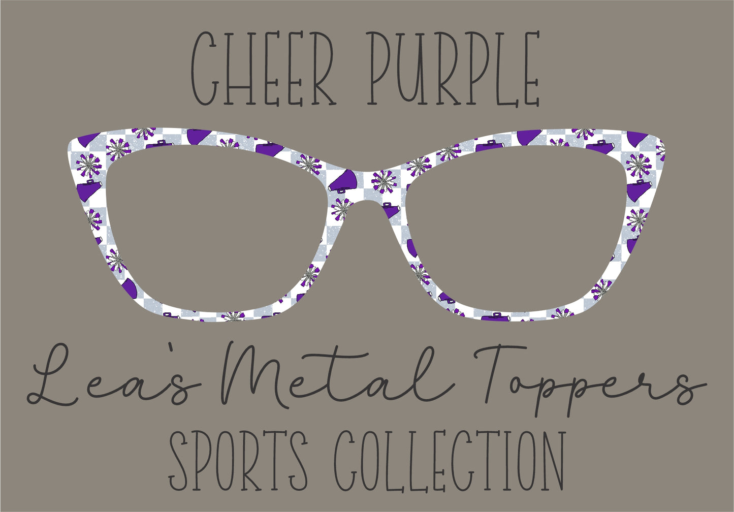 CHEER PURPLE Eyewear Frame Toppers COMES WITH MAGNETS