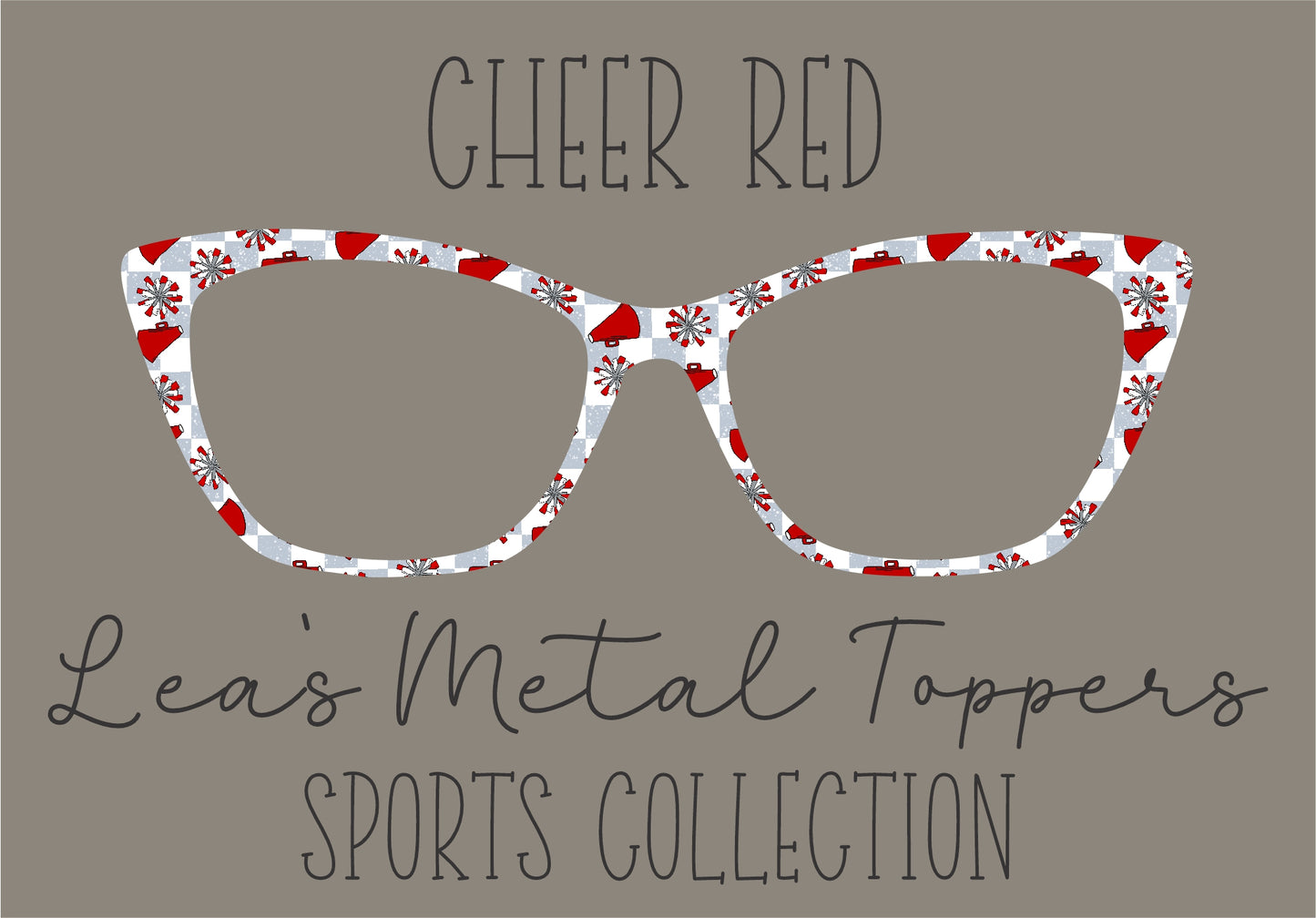 CHEER RED Eyewear Frame Toppers COMES WITH MAGNETS
