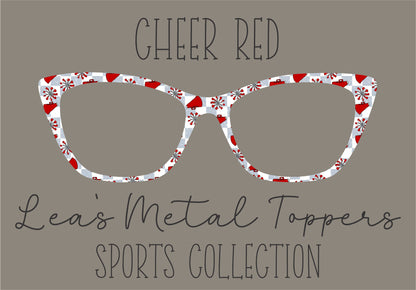CHEER RED Eyewear Frame Toppers COMES WITH MAGNETS