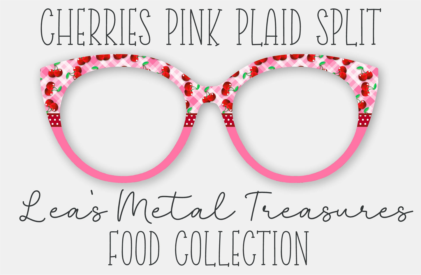 Cherries Pink Plaid Split • Magnetic Eyeglasses Toppers