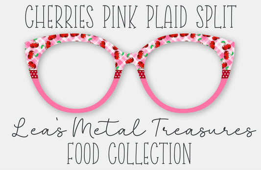 Cherries Pink Plaid Split • Magnetic Eyeglasses Toppers