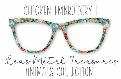 Chicken Embroidery Eyewear Frame Toppers COMES WITH MAGNETS