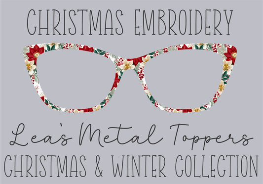 CHRISTMAS EMBROIDERY Eyewear Frame Toppers COMES WITH MAGNETS