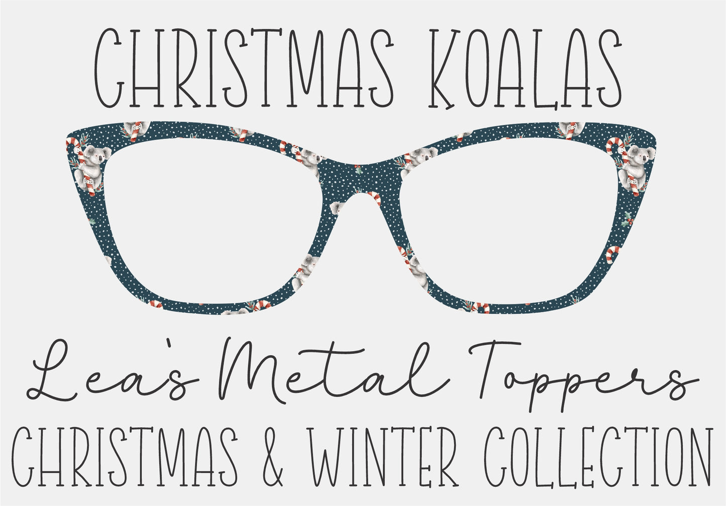 CHRISTMAS KOALAS Eyewear Frame Toppers COMES WITH MAGNETS