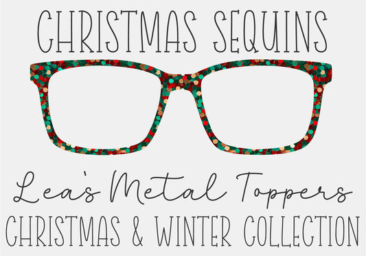 CHRISTMAS SEQUINS Eyewear Frame Toppers COMES WITH MAGNETS