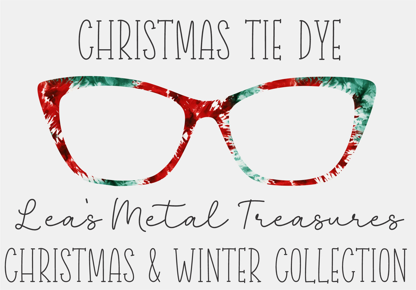 CHRISTMAS TIE DYE Eyewear Frame Toppers COMES WITH MAGNETS