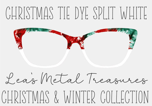 CHRISTMAS TIE DYE SPLIT WHITE Eyewear Frame Toppers COMES WITH MAGNETS