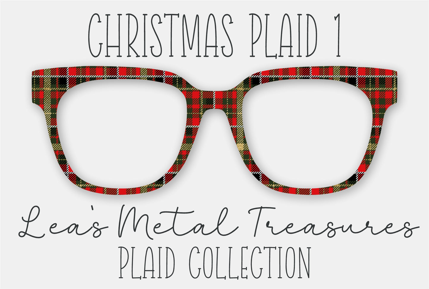 Christmas Plaid 1 Eyewear Frame Toppers COMES WITH MAGNETS