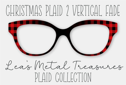 Christmas Plaid 2 Vertical Fade Eyewear Frame Toppers COMES WITH MAGNETS