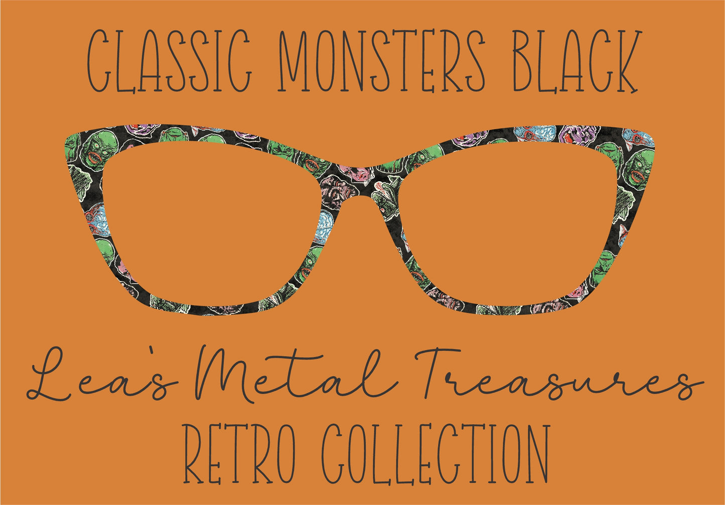 CLASSIC MONSTERS BLACK Eyewear Frame Toppers COMES WITH MAGNETS
