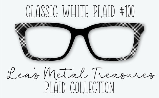 Classic WHITE Plaid #100 Eyewear Frame Toppers • DECEMBER 2025 TOPPER OF THE MONTH